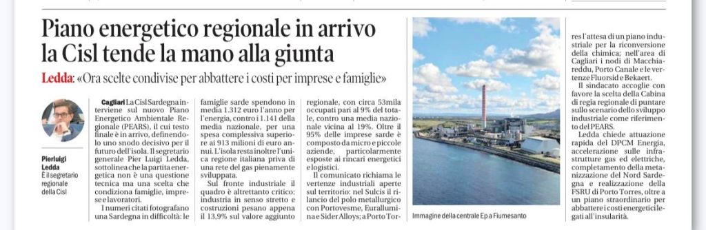 PEARS: SNODO FONDAMENTALE PER IL FUTURO DELL’ISOLA
