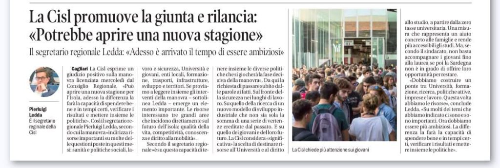 LA MANOVRA REGIONALE POTREBBE APRIRE UNA NUOVA STAGIONE PER L’ISOLA