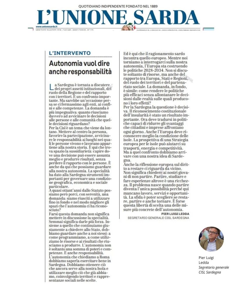 “AUTONOMIA VUOL DIRE ANCHE RESPONSABILITÀ”